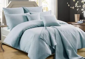 Zeus Powder Blue Quilt Cover Set by Perle